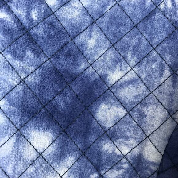 Mango MNG Blue & White Tie Dye Quilted Beaded Long Sleeve Jacket Large - Picture 14 of 16